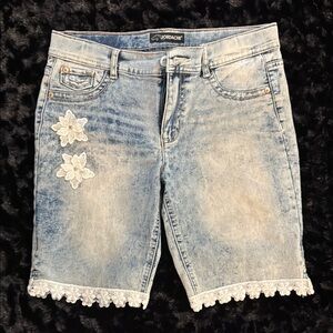 Jordache Blue Jean Shorts with Lace Trim